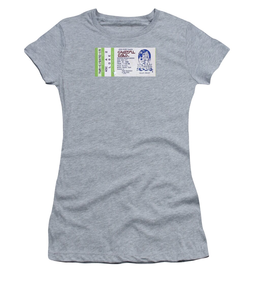Grateful Women's T-Shirt featuring the photograph Grateful Dead - Loge Ticket by Susan Carella
