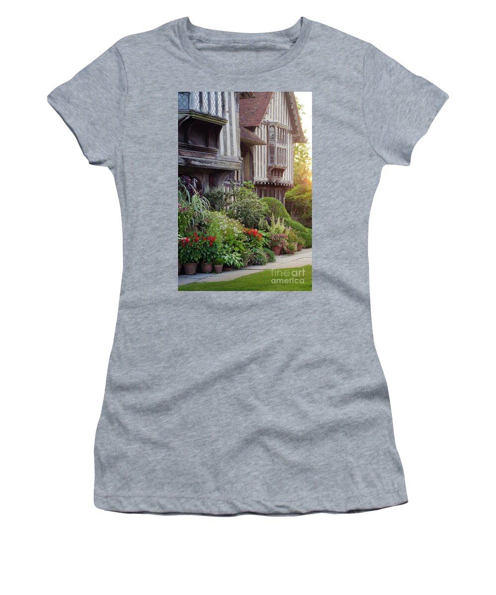 Sunset Women's T-Shirt featuring the photograph Great Dixter House and Gardens at Sunset by Perry Rodriguez