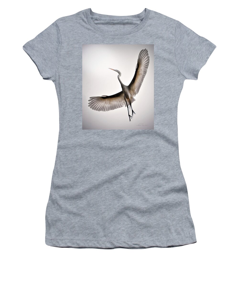 Wildlife Women's T-Shirt featuring the photograph Great Egret Majesty by Brian Tada