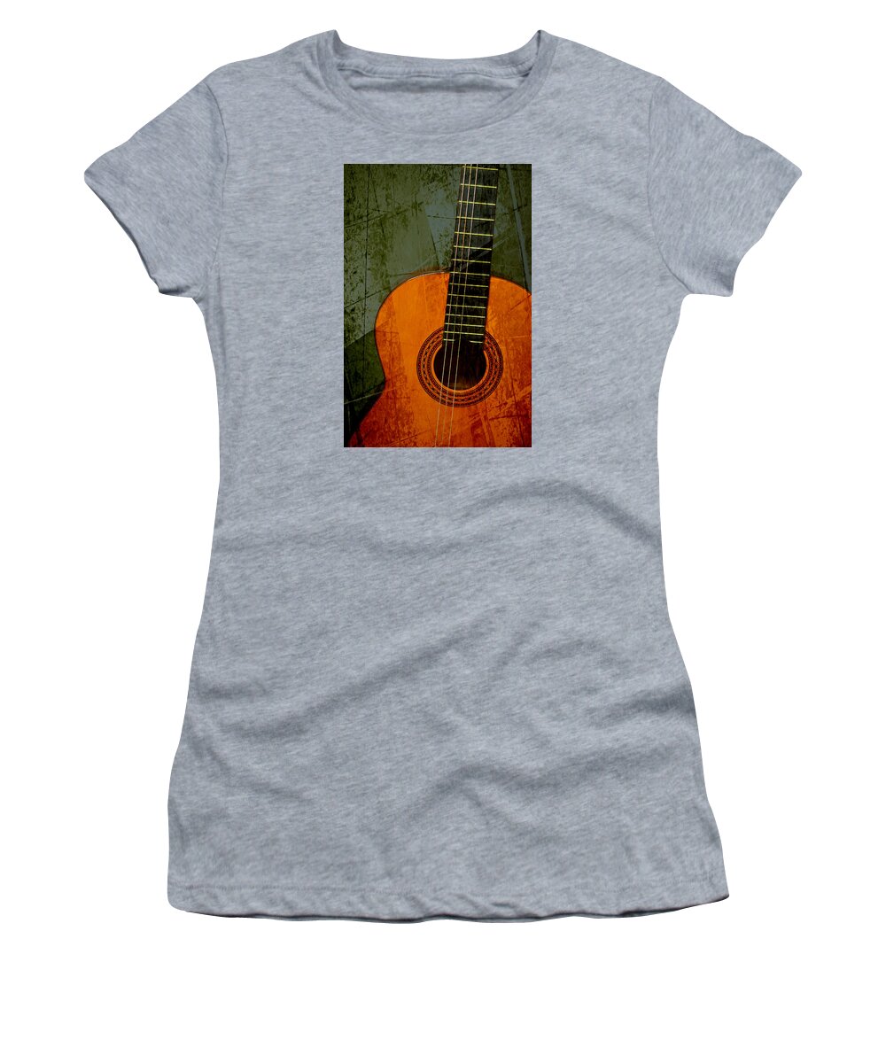 Guitar Women's T-Shirt featuring the photograph Green canvas by Ricardo Dominguez