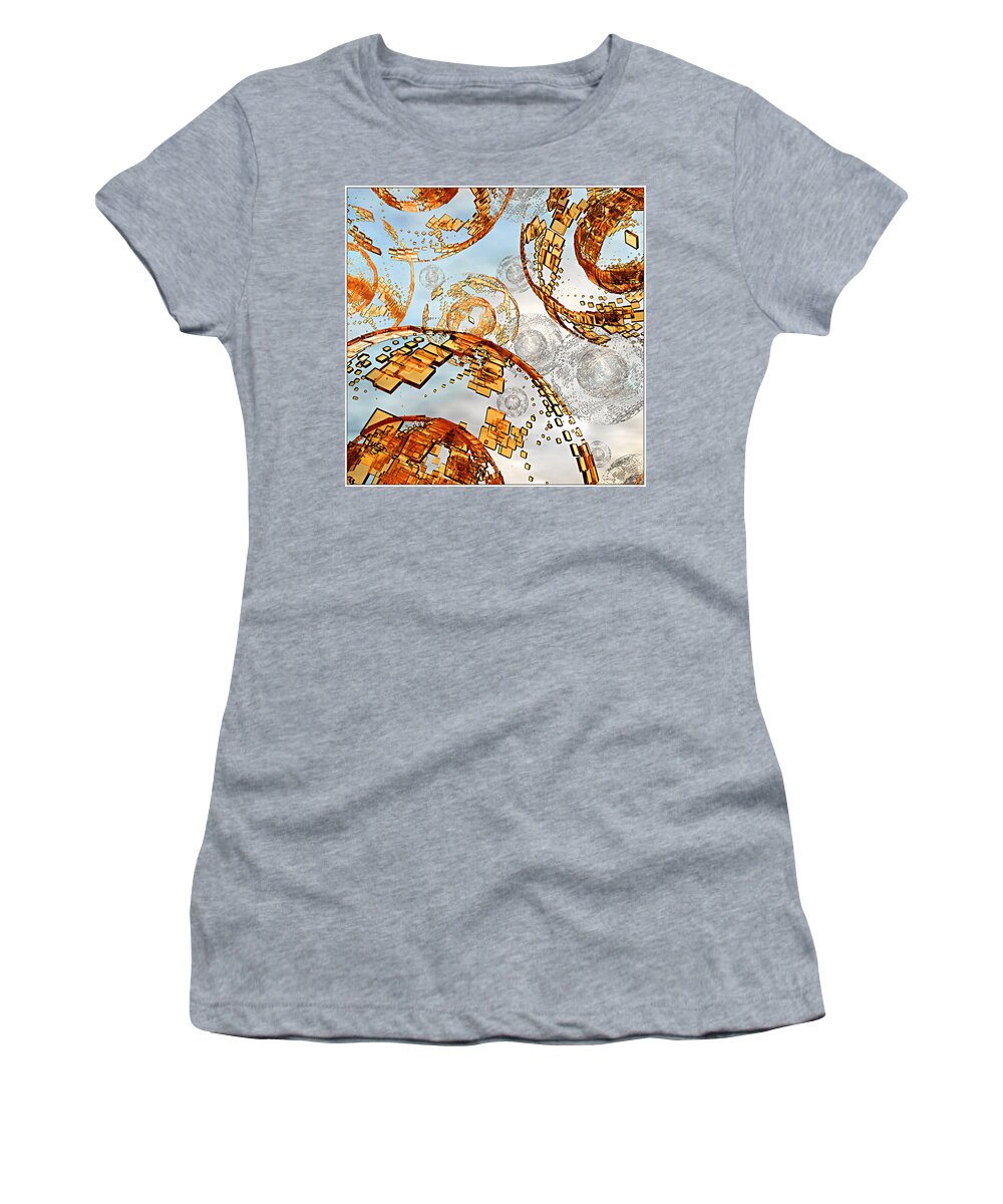 Abstract Women's T-Shirt featuring the digital art Groboto Experiment 7 by Peter J Sucy