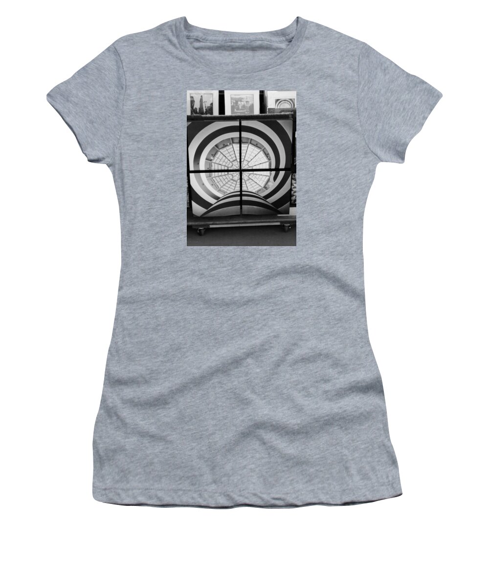 Guggenheim Women's T-Shirt featuring the photograph Guggenheim In Quarters B W by Rob Hans