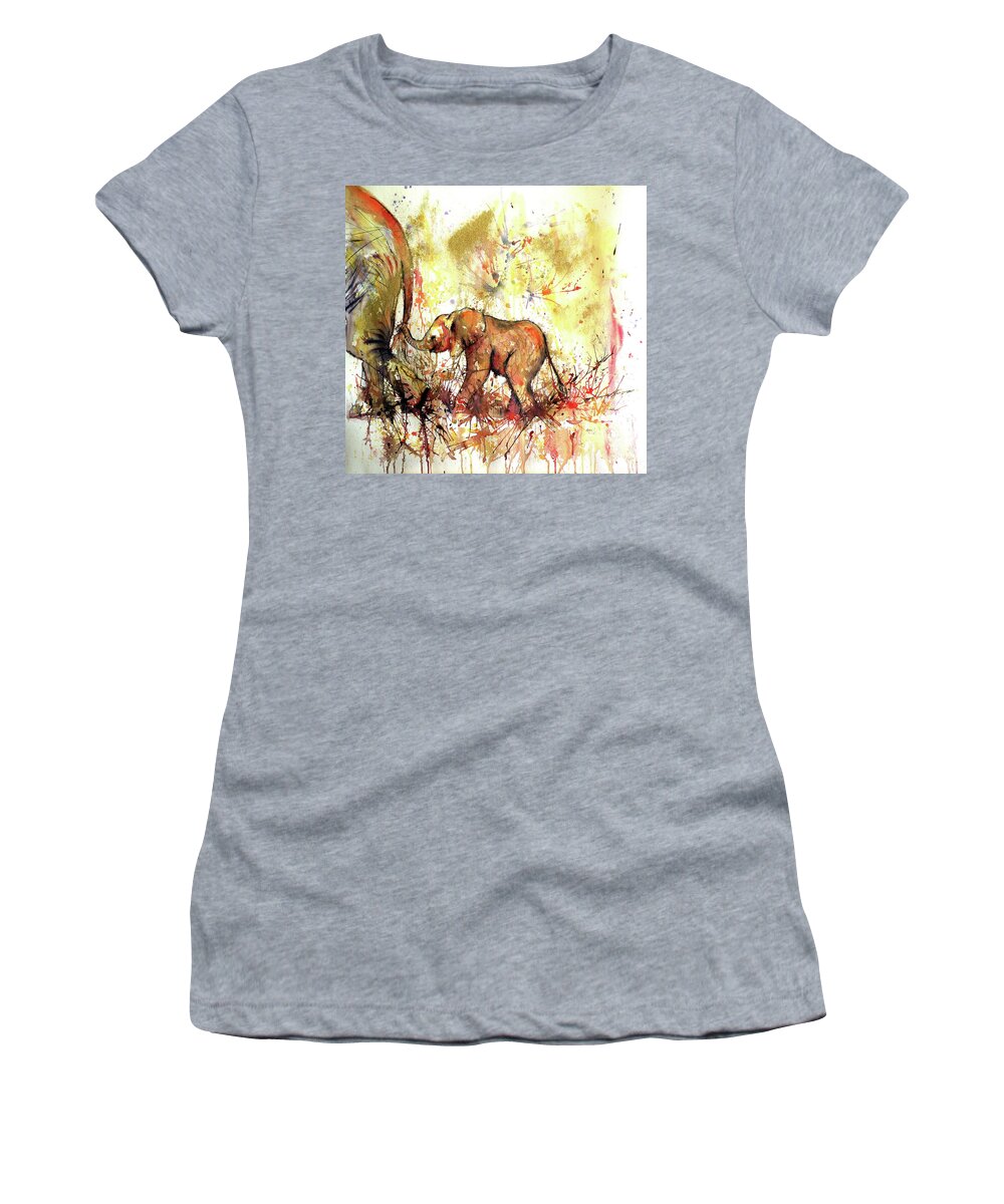 Animal Women's T-Shirt featuring the painting Guidelines by Kovacs Anna Brigitta