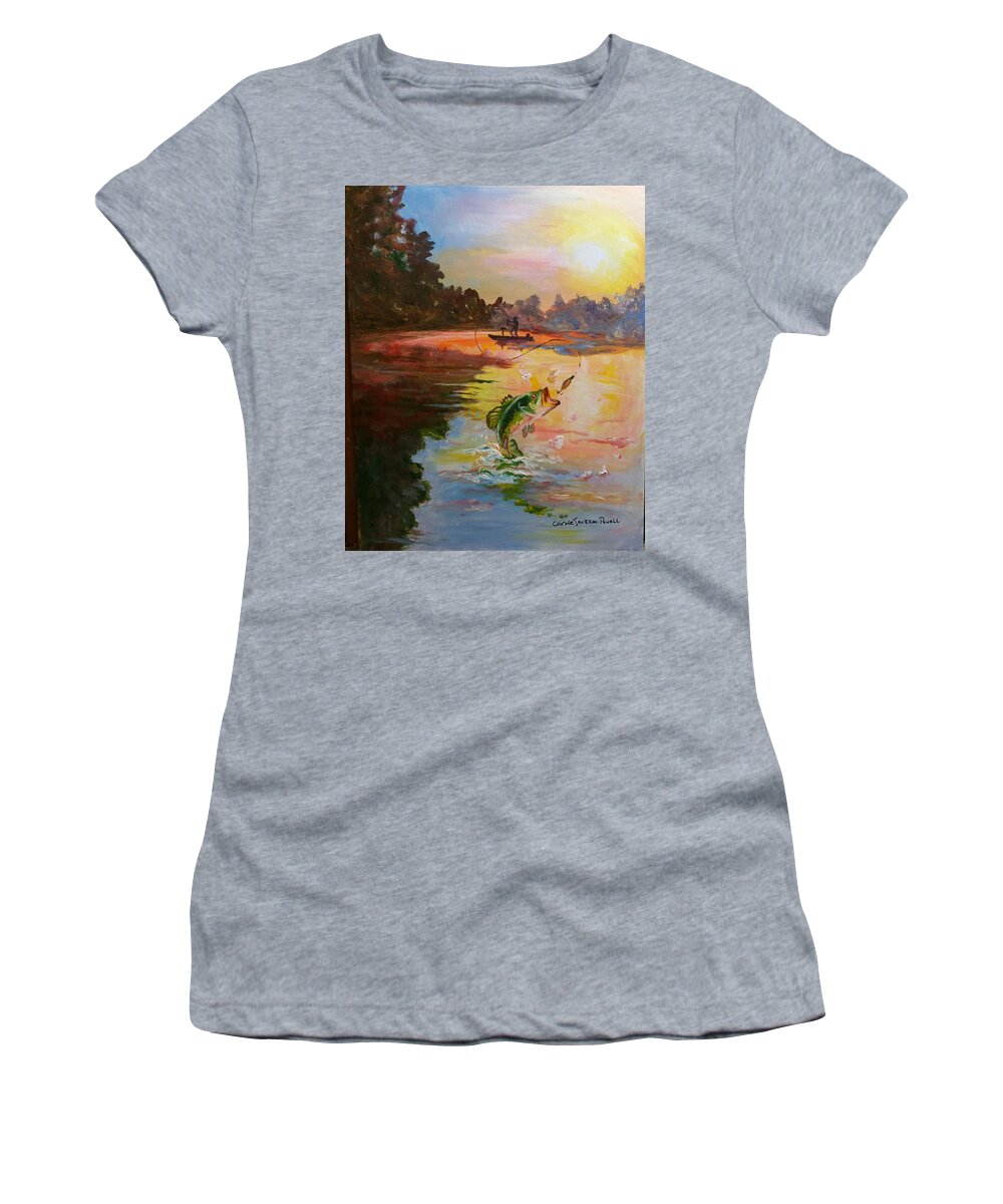 Landscape Women's T-Shirt featuring the painting Guist Creek, Shelbyville, Ky. by Carole Powell