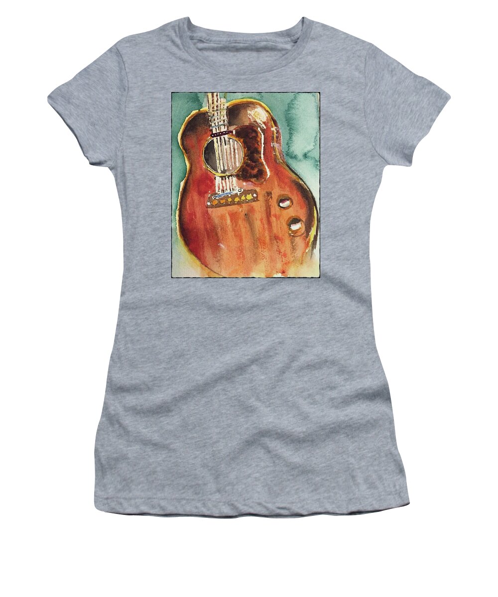 Guitar Women's T-Shirt featuring the painting Abstract Guitar #4 by Bonny Butler