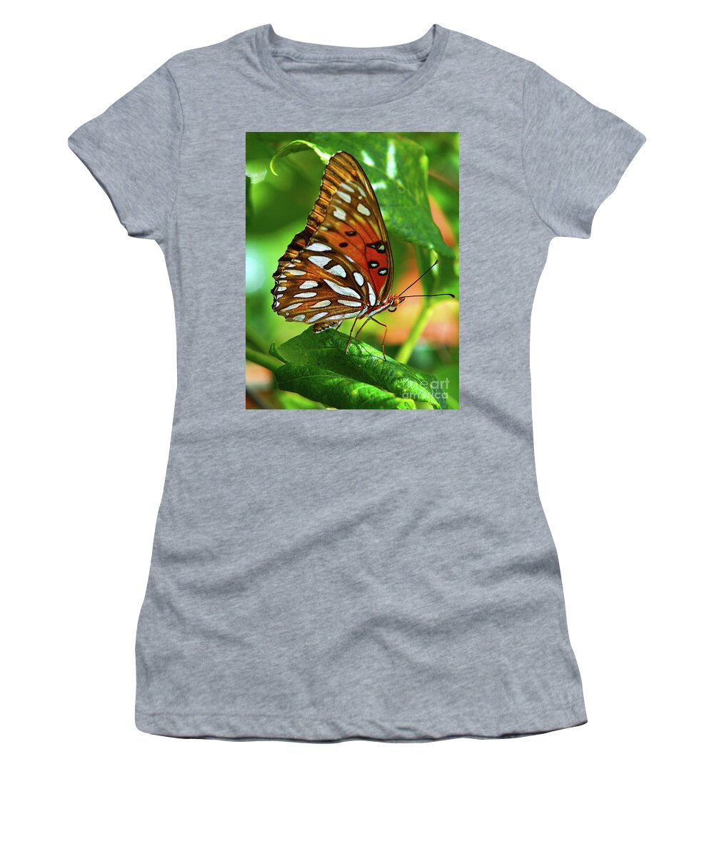 Butterfly Women's T-Shirt featuring the photograph Gulf Fritillary by Larry Nieland