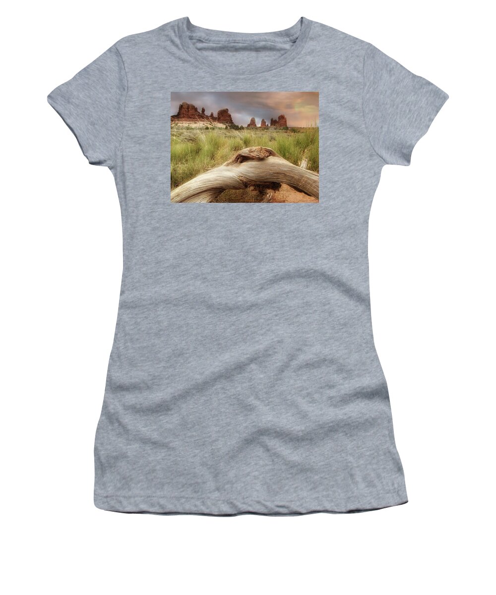Monument Valley Women's T-Shirt featuring the photograph Hands Folded In Prayer by Micah Offman