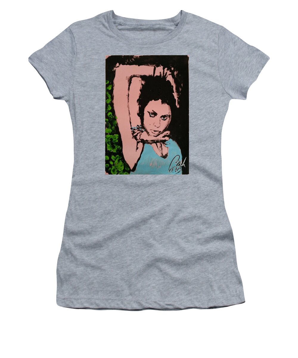 Pose Women's T-Shirt featuring the painting Hands up sketch II by Bachmors Artist