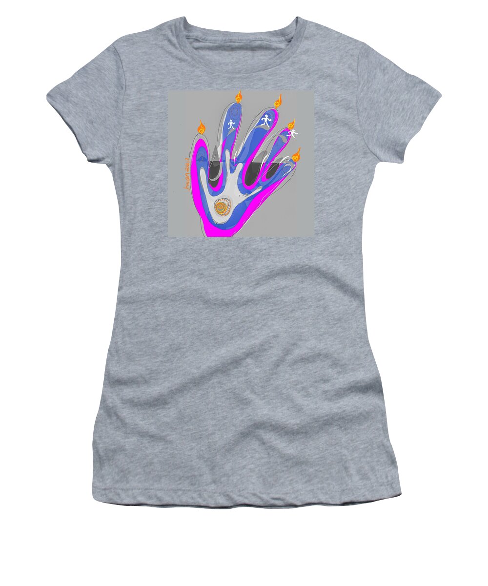 Hand Women's T-Shirt featuring the digital art Handy Man by Jason Nicholas
