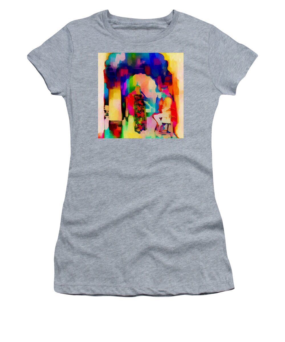 Så hurtigt som en flash Shaded Kurv Hanging Out Travel Exotic Arches Psychedelic Abstract Square India  Rajasthan 1h Women's T-Shirt by Sue Jacobi - Pixels