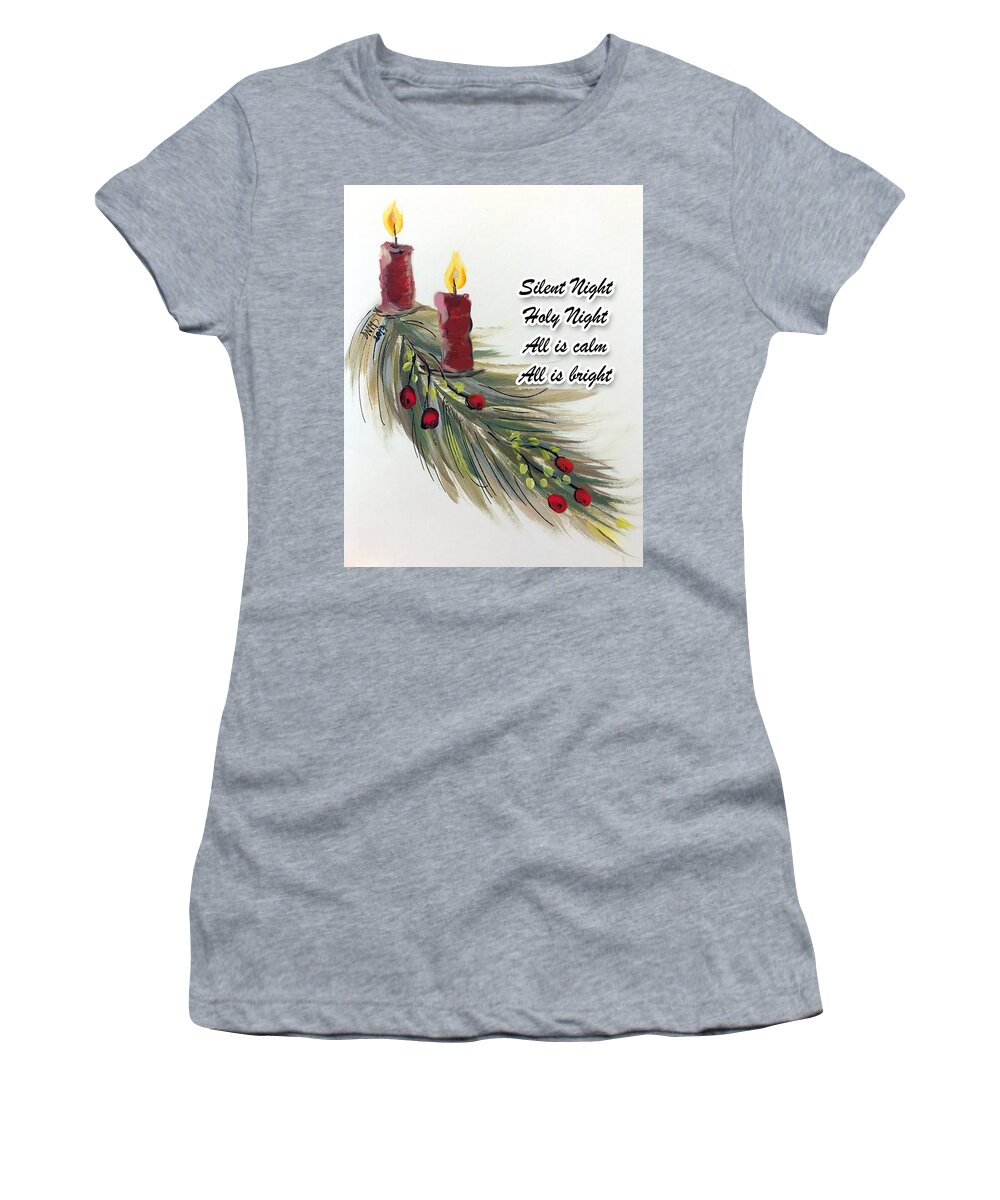 Holidays Women's T-Shirt featuring the painting Happy Holidays by Dorothy Maier