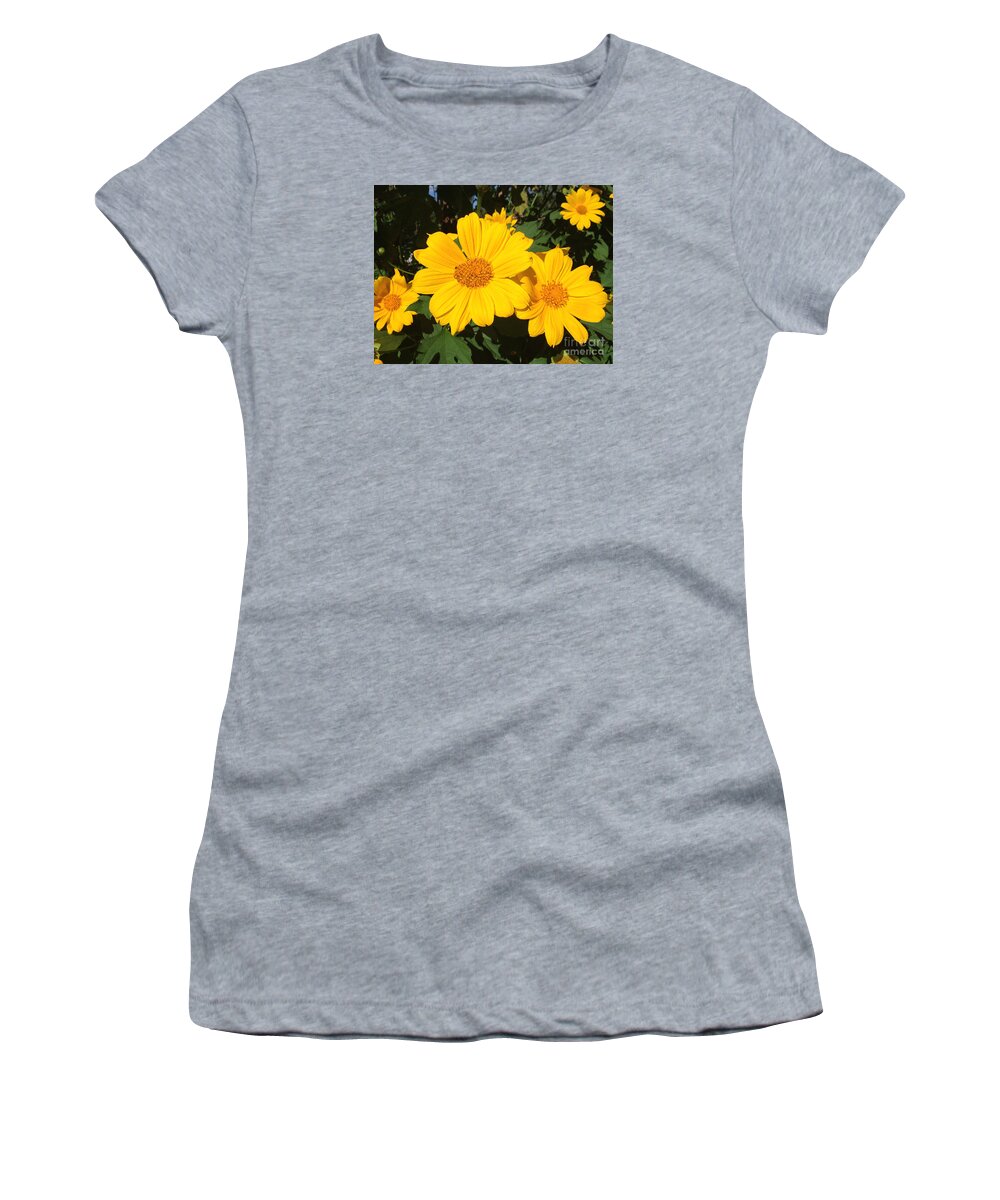 Yellow Flower Women's T-Shirt featuring the photograph Happy Yellow by LeeAnn Kendall