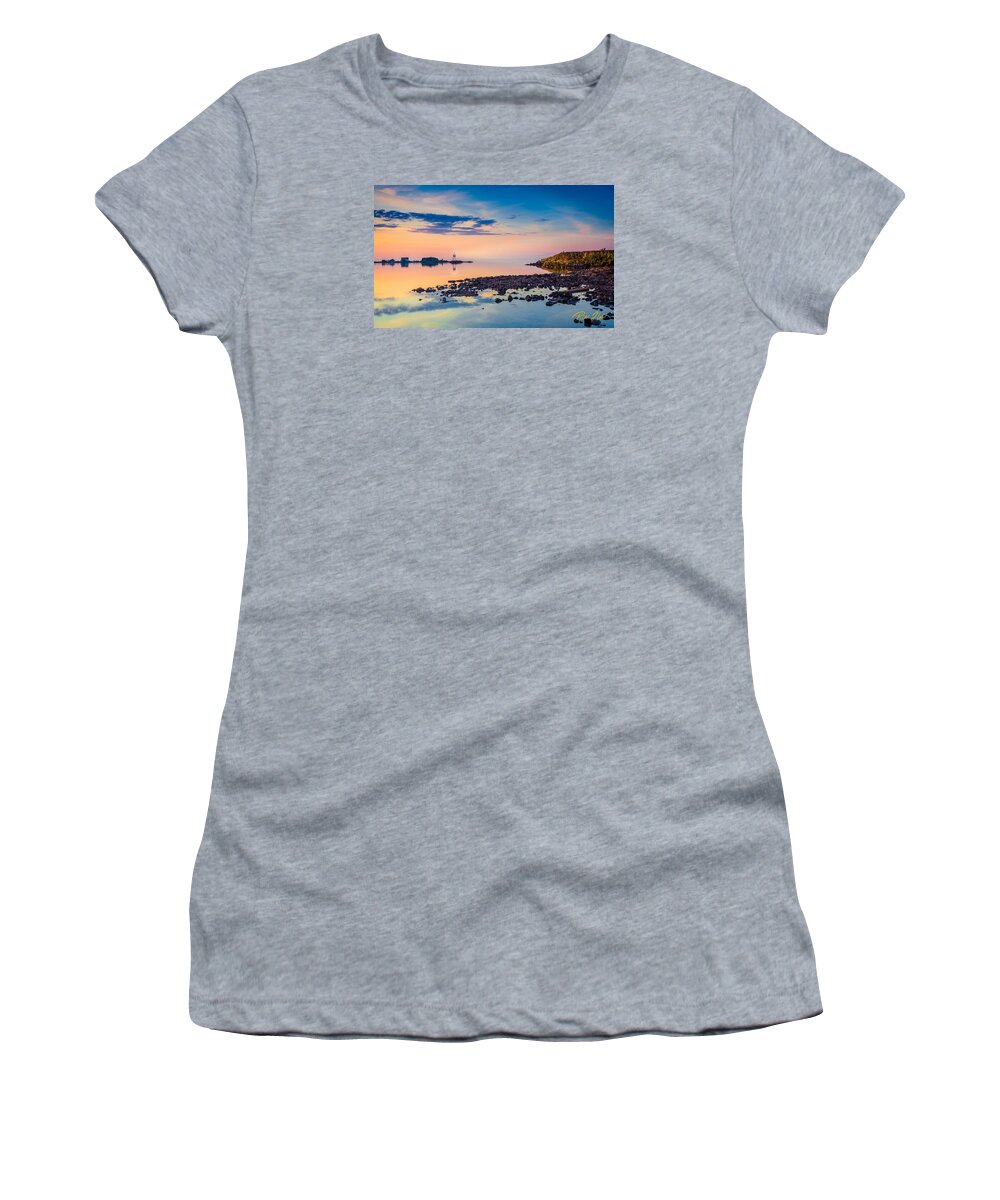 Buildings Women's T-Shirt featuring the photograph Harbor Like Glass by Rikk Flohr
