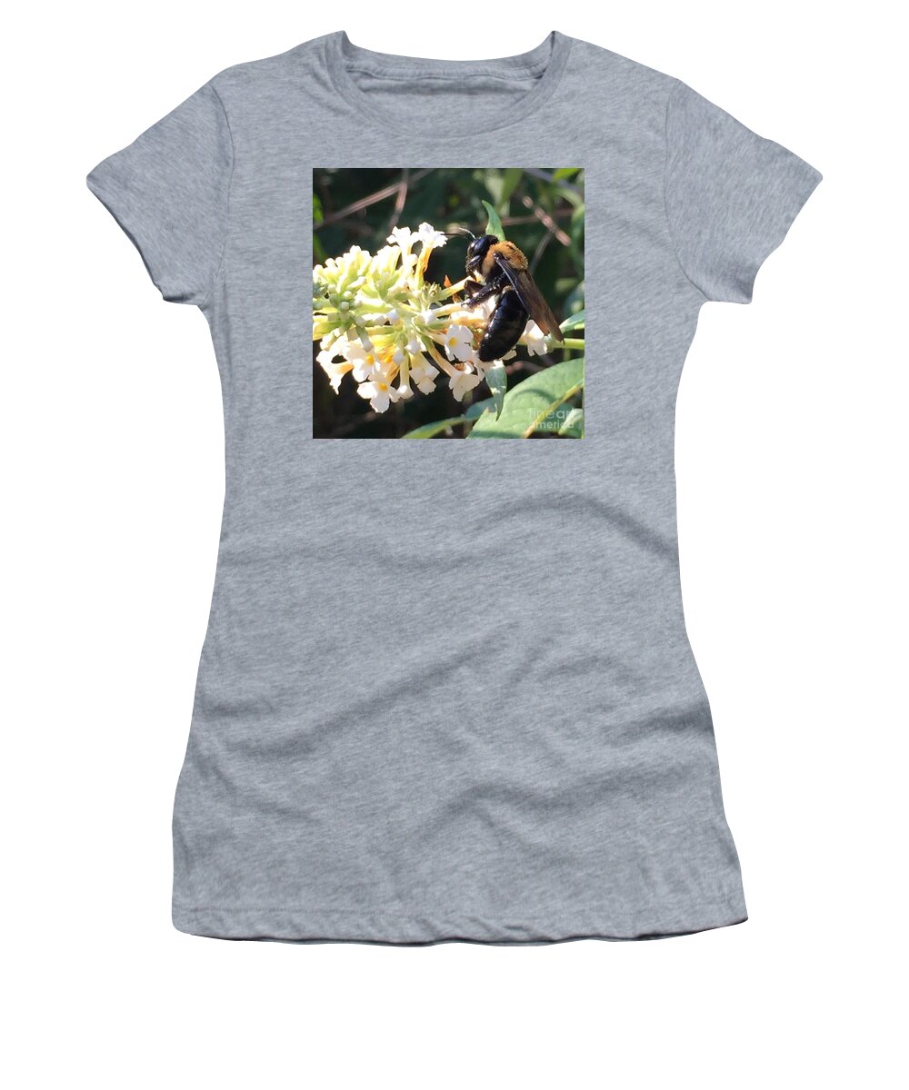 Bee Women's T-Shirt featuring the photograph Hard at Work by CAC Graphics