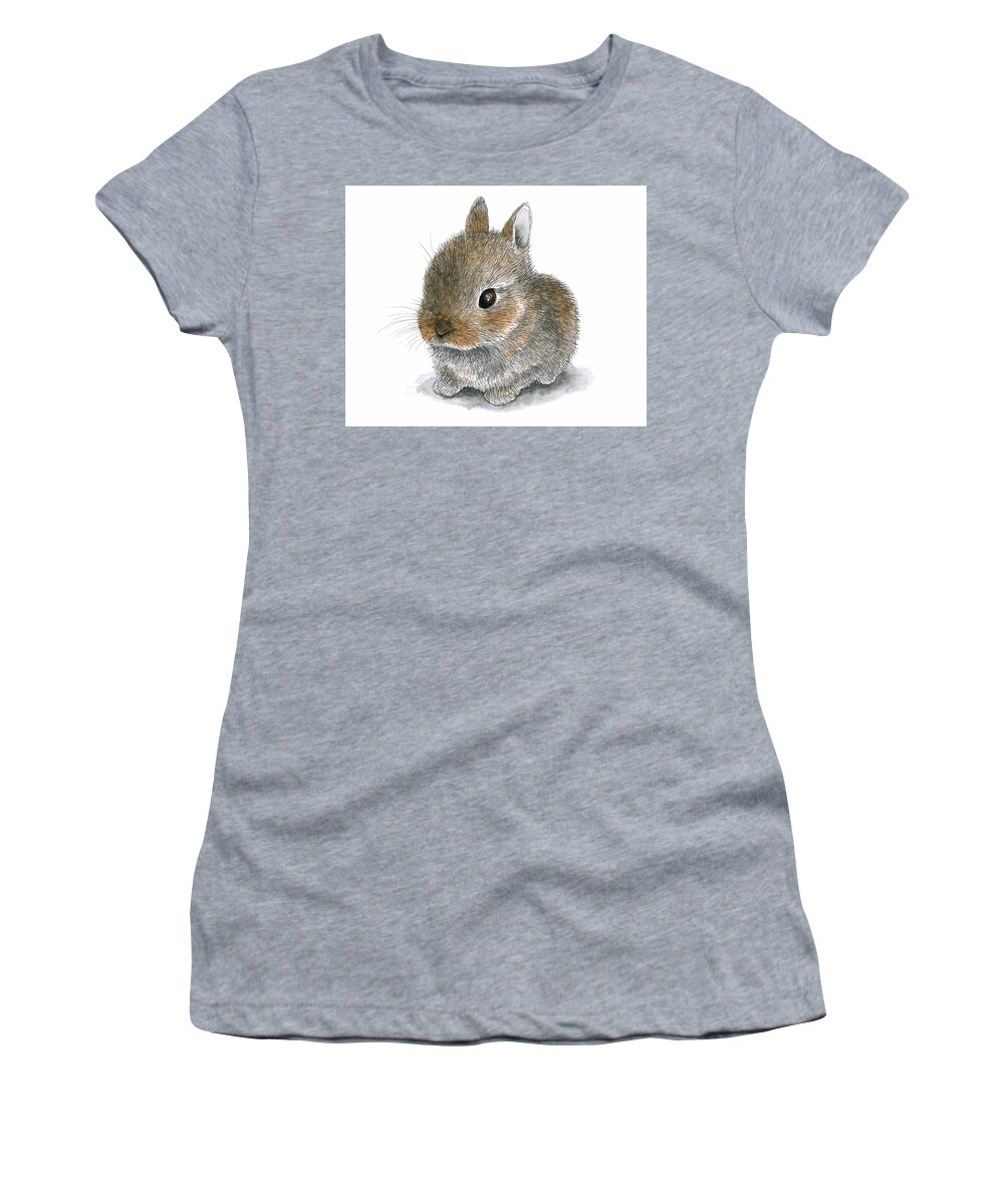 Hare Women's T-Shirt featuring the painting Hare 61 by Lucie Dumas