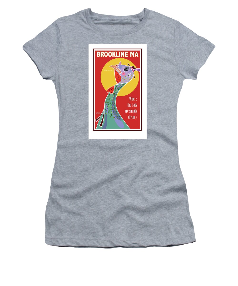 Brookline Turkeys Women's T-Shirt featuring the digital art Do You Like My Hat? by Caroline Barnes