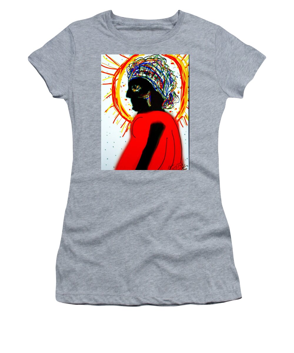 Hat Women's T-Shirt featuring the drawing Headscarf by Kathy Barney