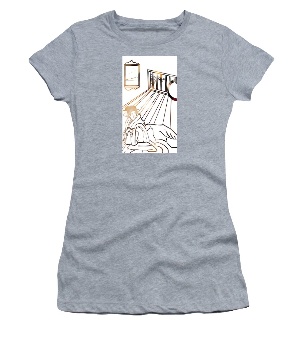  Women's T-Shirt featuring the painting Healing . Energy by John Gholson