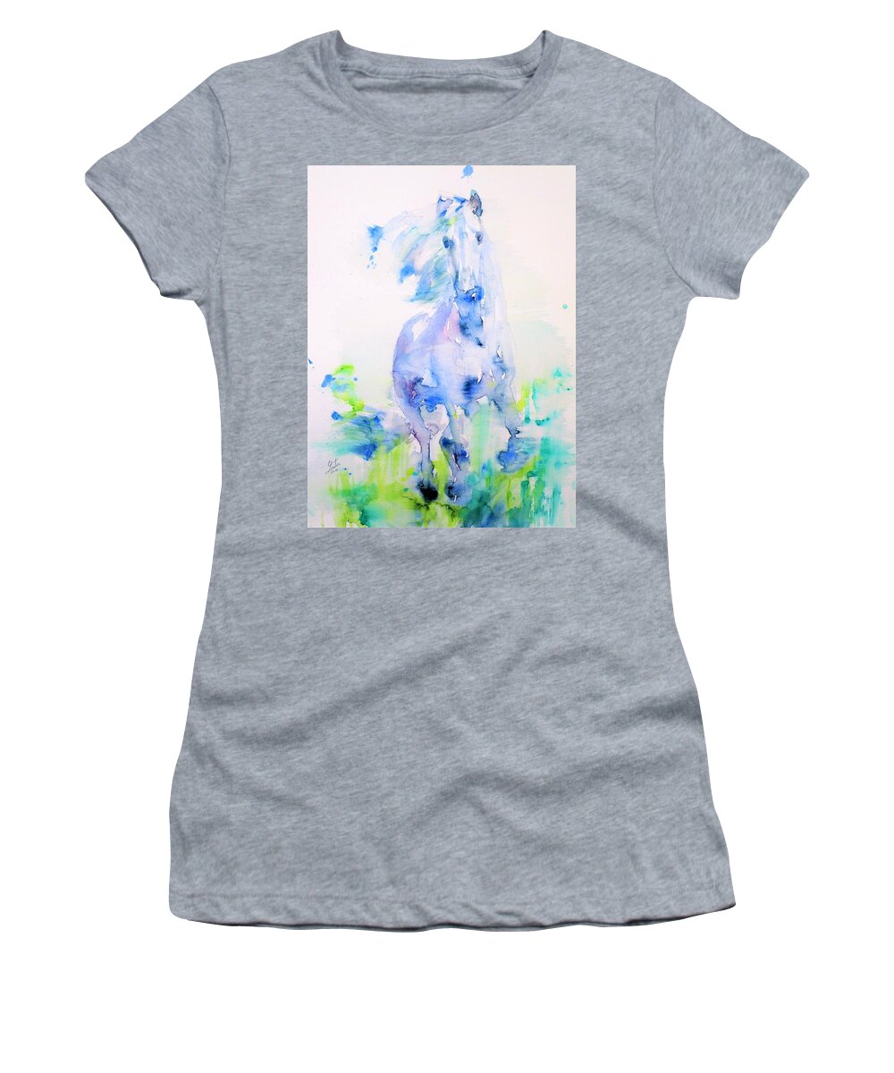 Horse Women's T-Shirt featuring the painting Healing Force by Fabrizio Cassetta