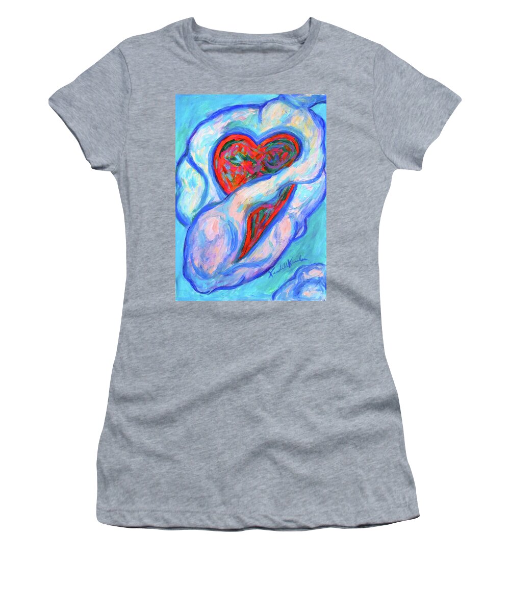 Cloud Prints For Sale Women's T-Shirt featuring the painting Heart Cloud by Kendall Kessler