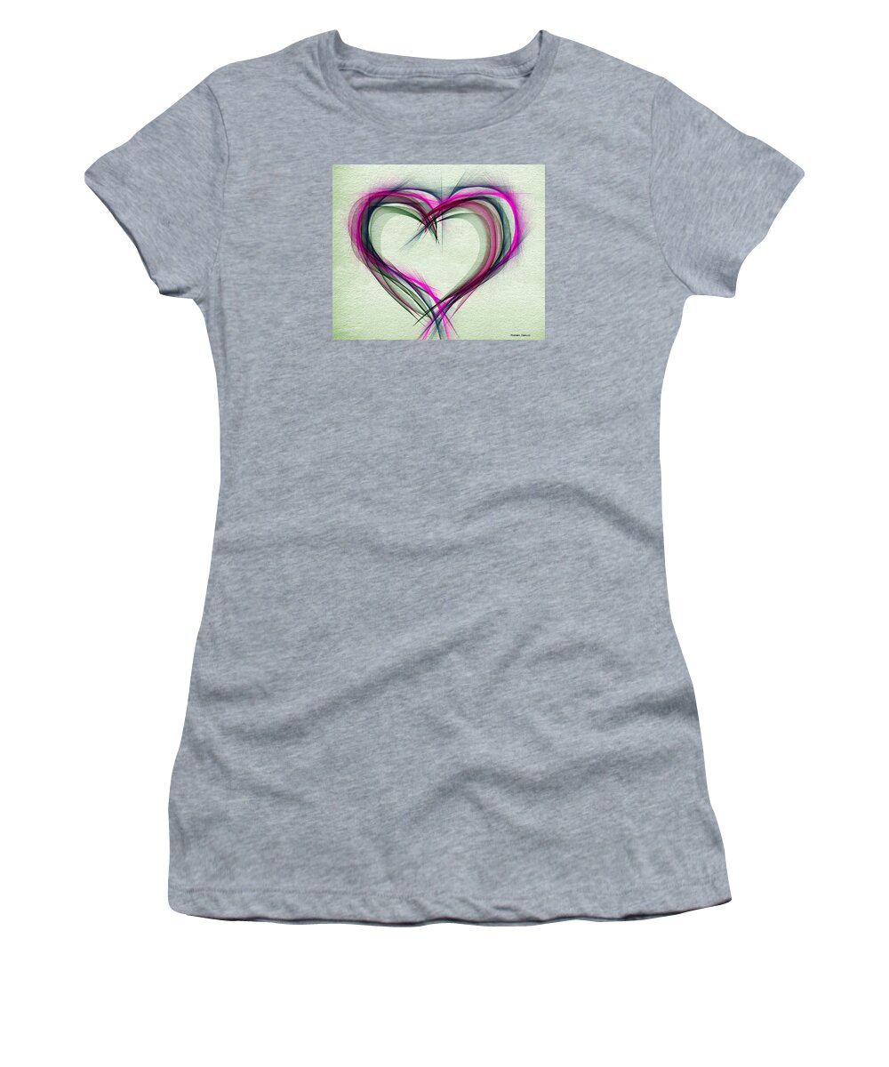 Heart Women's T-Shirt featuring the digital art Heart of Many Colors by Marian Lonzetta