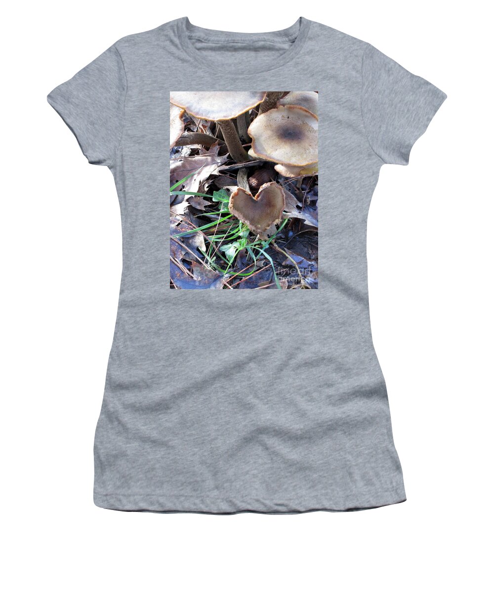 Heart Women's T-Shirt featuring the photograph Heart of the Matter mushroom style by Marie Neder