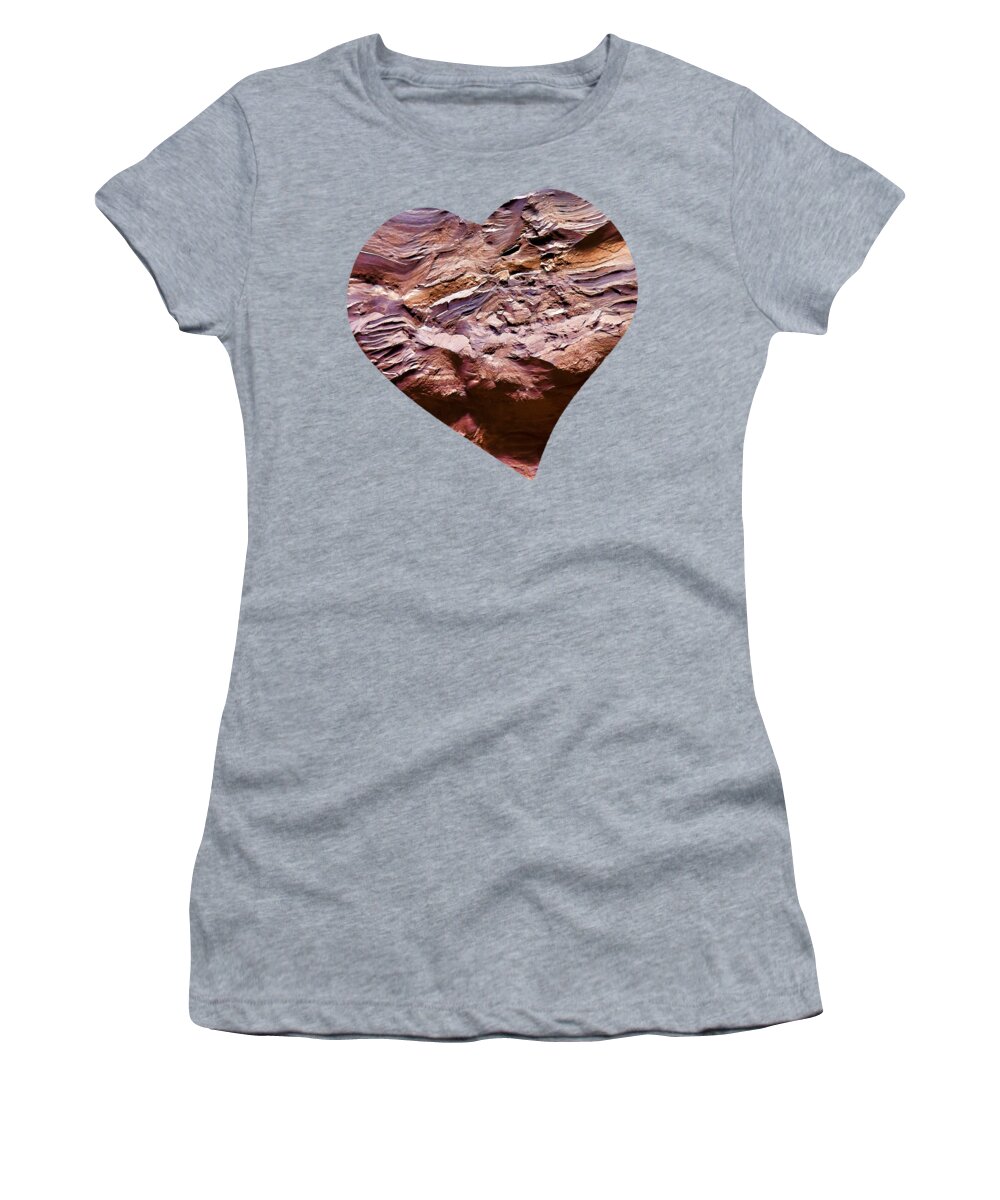  Women's T-Shirt featuring the digital art Heart Shape Stone Art by OLena Art