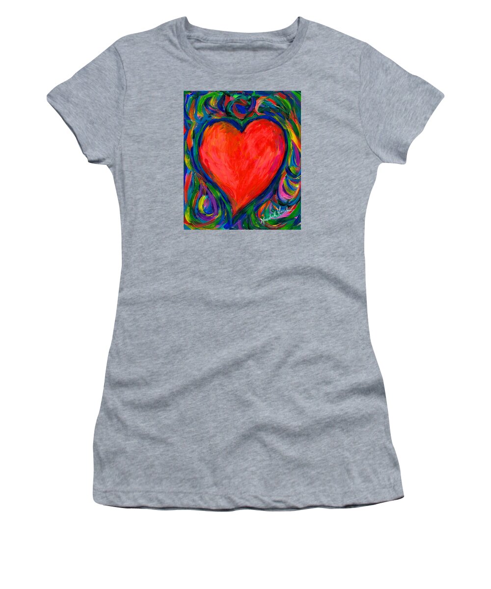 Heart Women's T-Shirt featuring the painting Heart Twirl by Kendall Kessler