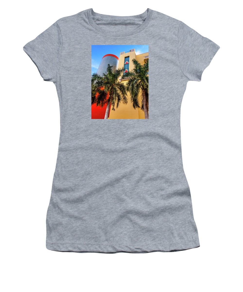 Miami Architecture Women's T-Shirt featuring the photograph Heartbeat of Miami by Karen Wiles