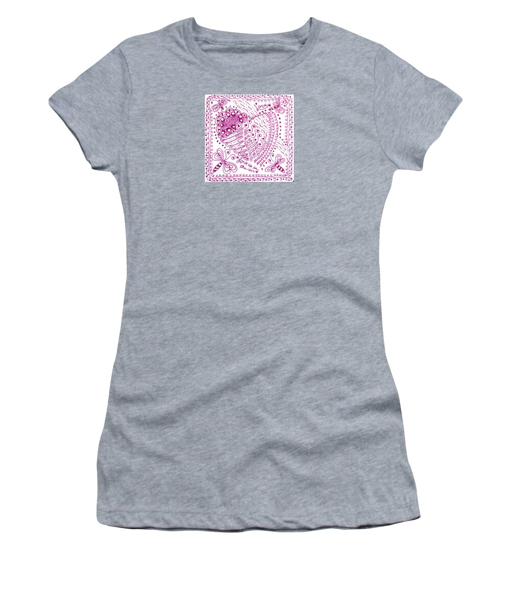 Caregiver Women's T-Shirt featuring the drawing Hearts by Carole Brecht