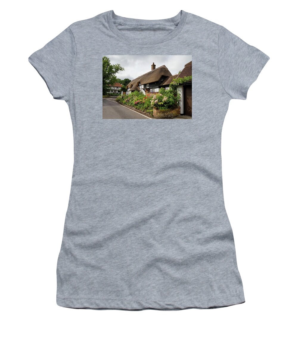 England Women's T-Shirt featuring the photograph Heather cottage by Shirley Mitchell