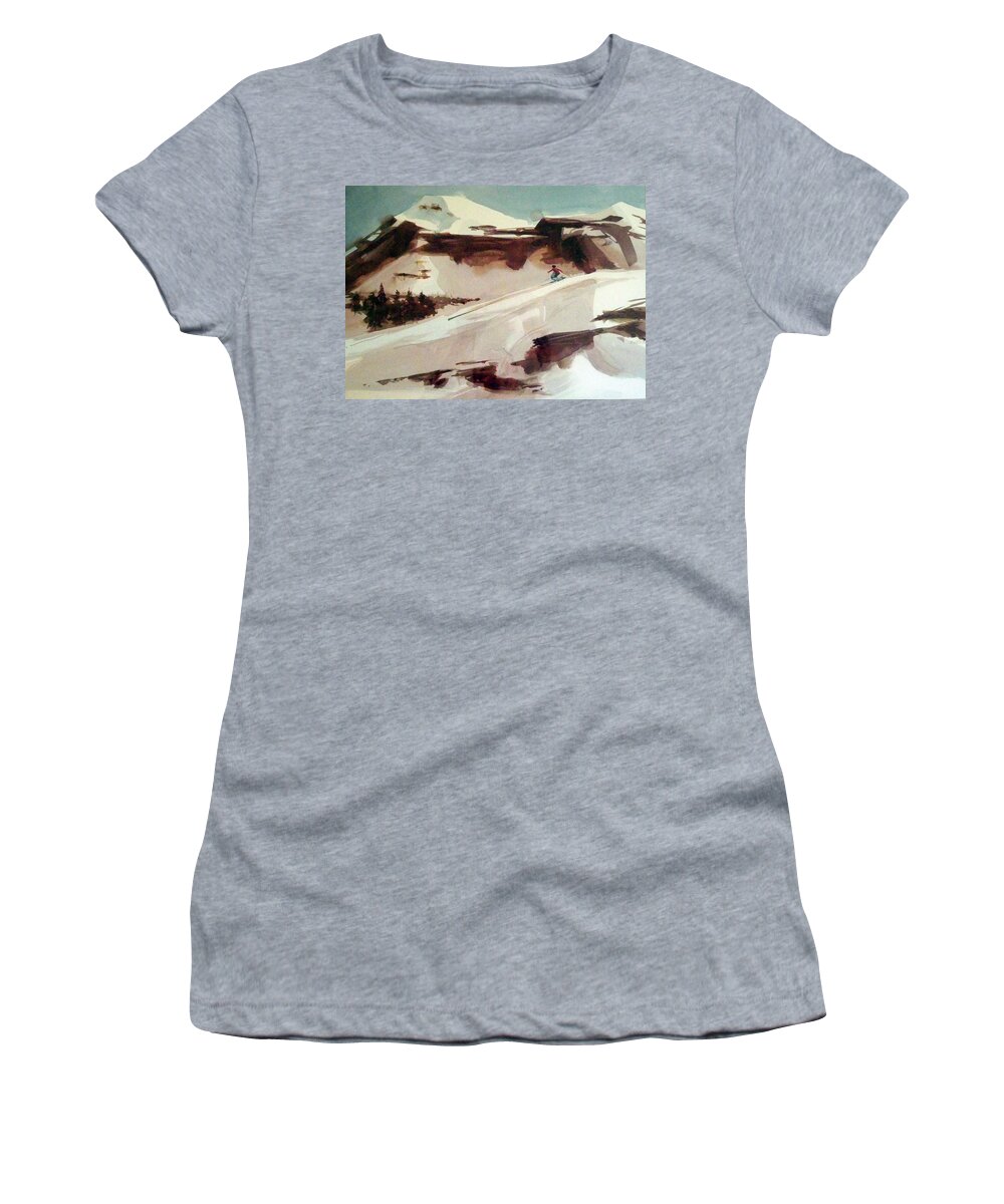 Nature Outdoors Travel Holidays Landscape Women's T-Shirt featuring the painting Heavenly by Ed Heaton
