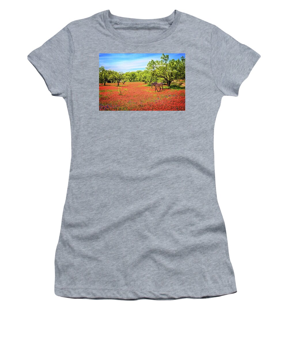 Heaven Women's T-Shirt featuring the photograph Heavenly Pasture in the Hill Country by Lynn Bauer