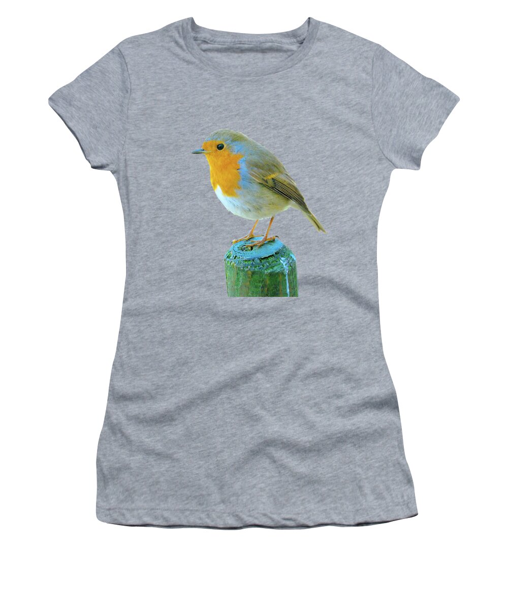 Robin Red Women's T-Shirt featuring the photograph Hello Robin by Richard Gibb