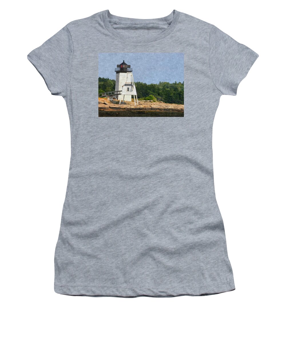 Hendrick Head Women's T-Shirt featuring the photograph Hendricks Head Lighthouse by Nancie DeMellia
