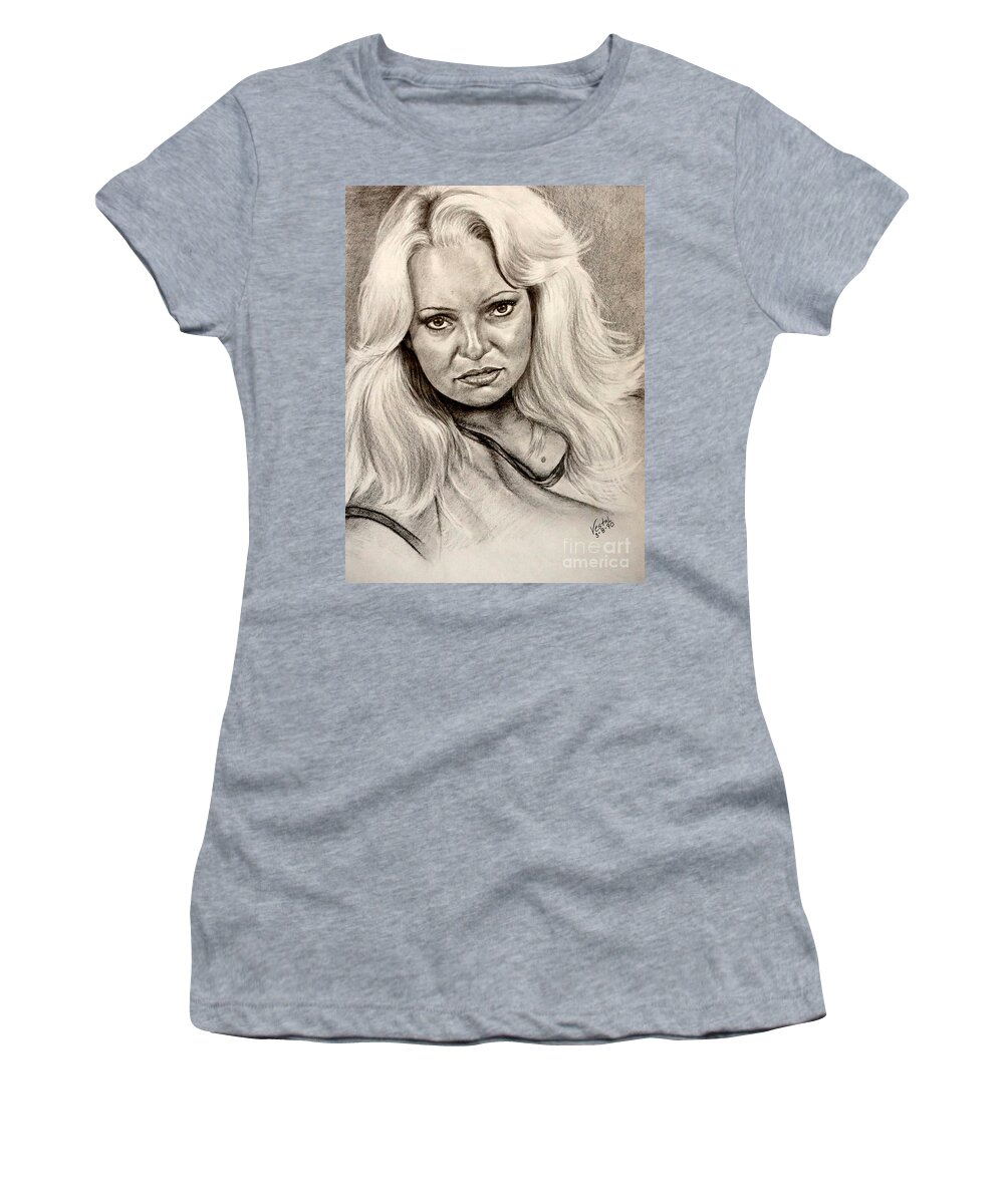 Girl Women's T-Shirt featuring the drawing Her Mood by Georgia Doyle