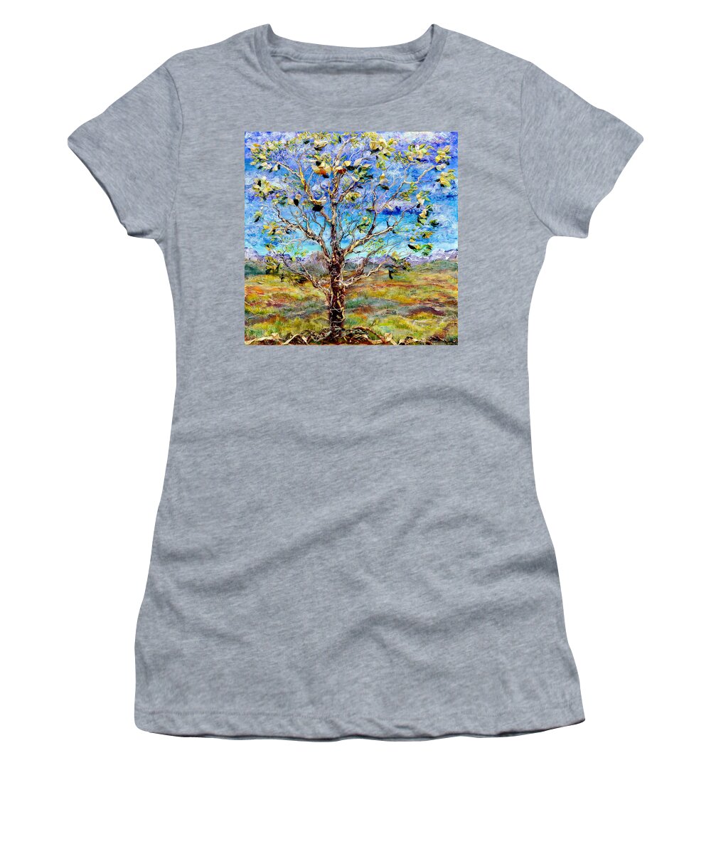 Tree Women's T-Shirt featuring the painting Herald by Regina Valluzzi