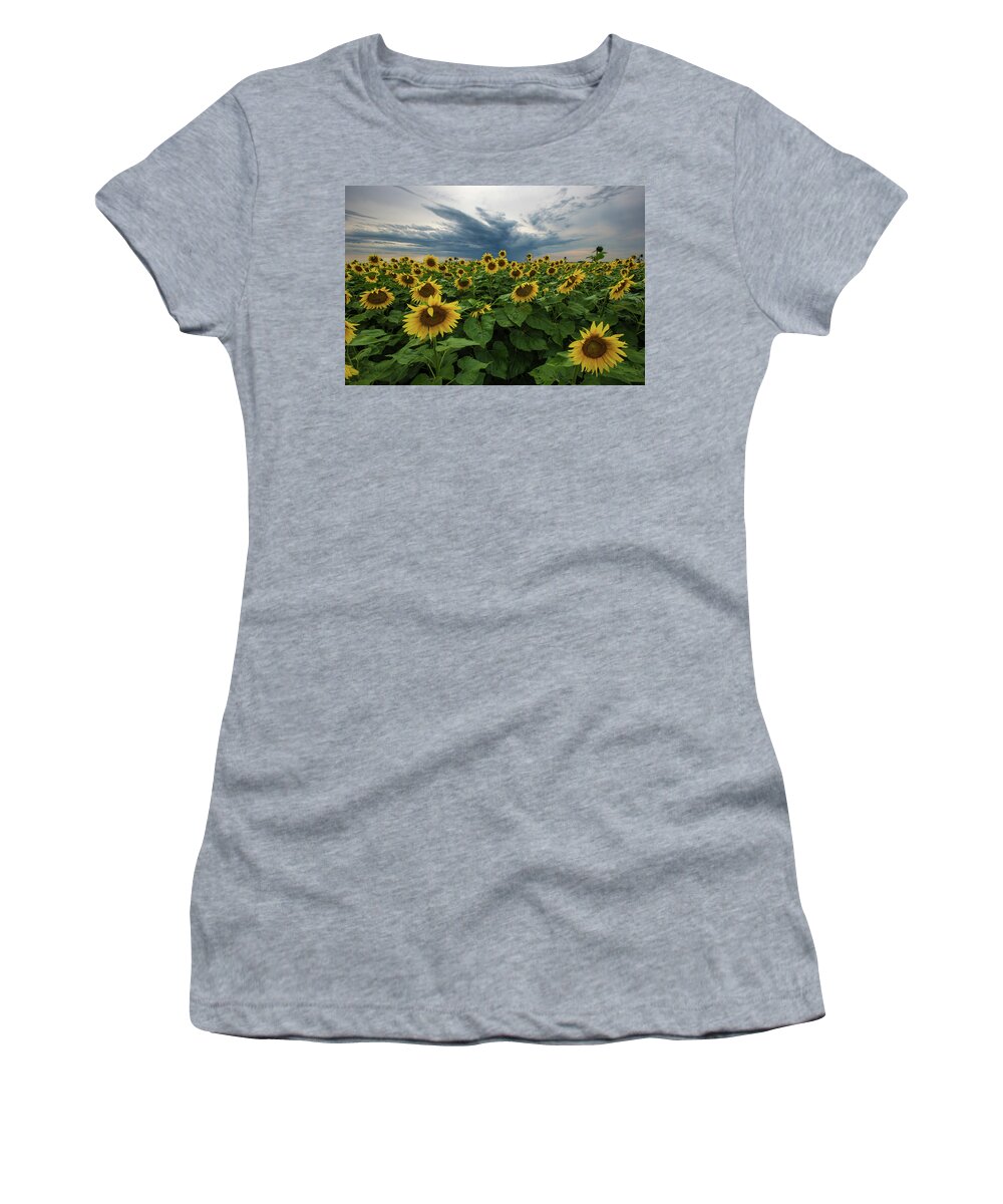 Storm Women's T-Shirt featuring the photograph Here Comes The Sun by Aaron J Groen