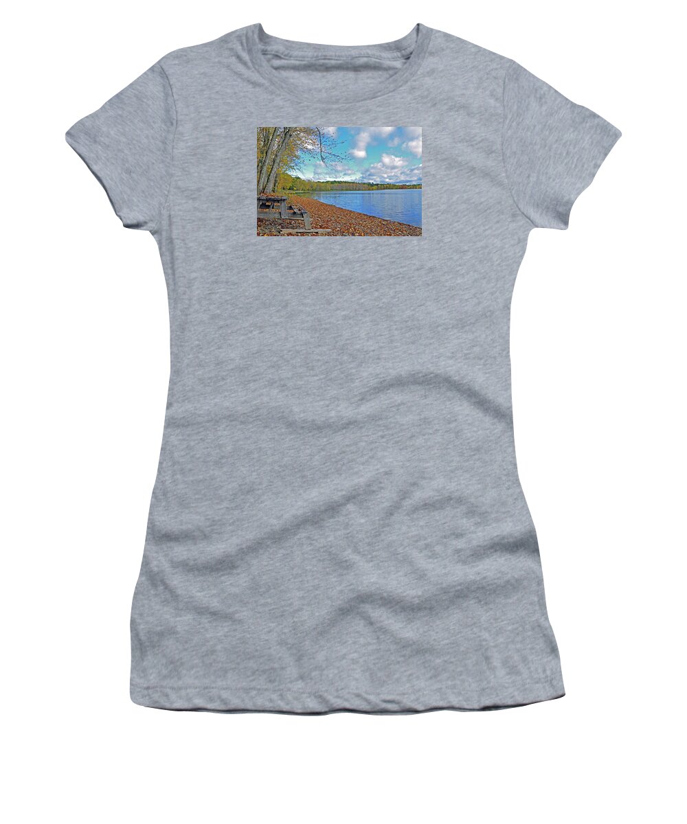 Picnic Women's T-Shirt featuring the photograph Fall Picnic In Maine by Glenn Gordon