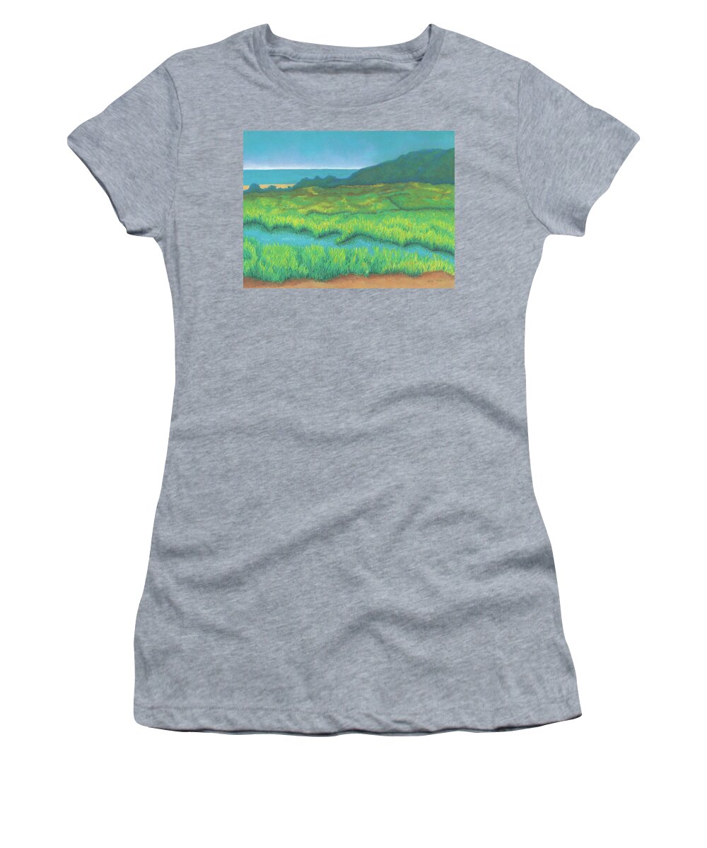 Art Women's T-Shirt featuring the pastel Heron's Home by Anne Katzeff