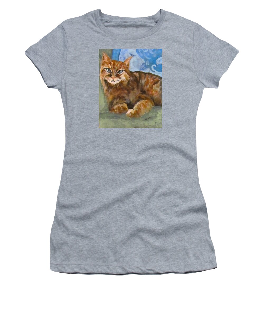 Cat Women's T-Shirt featuring the painting Hey Diddle Diddle by Barbara O'Toole
