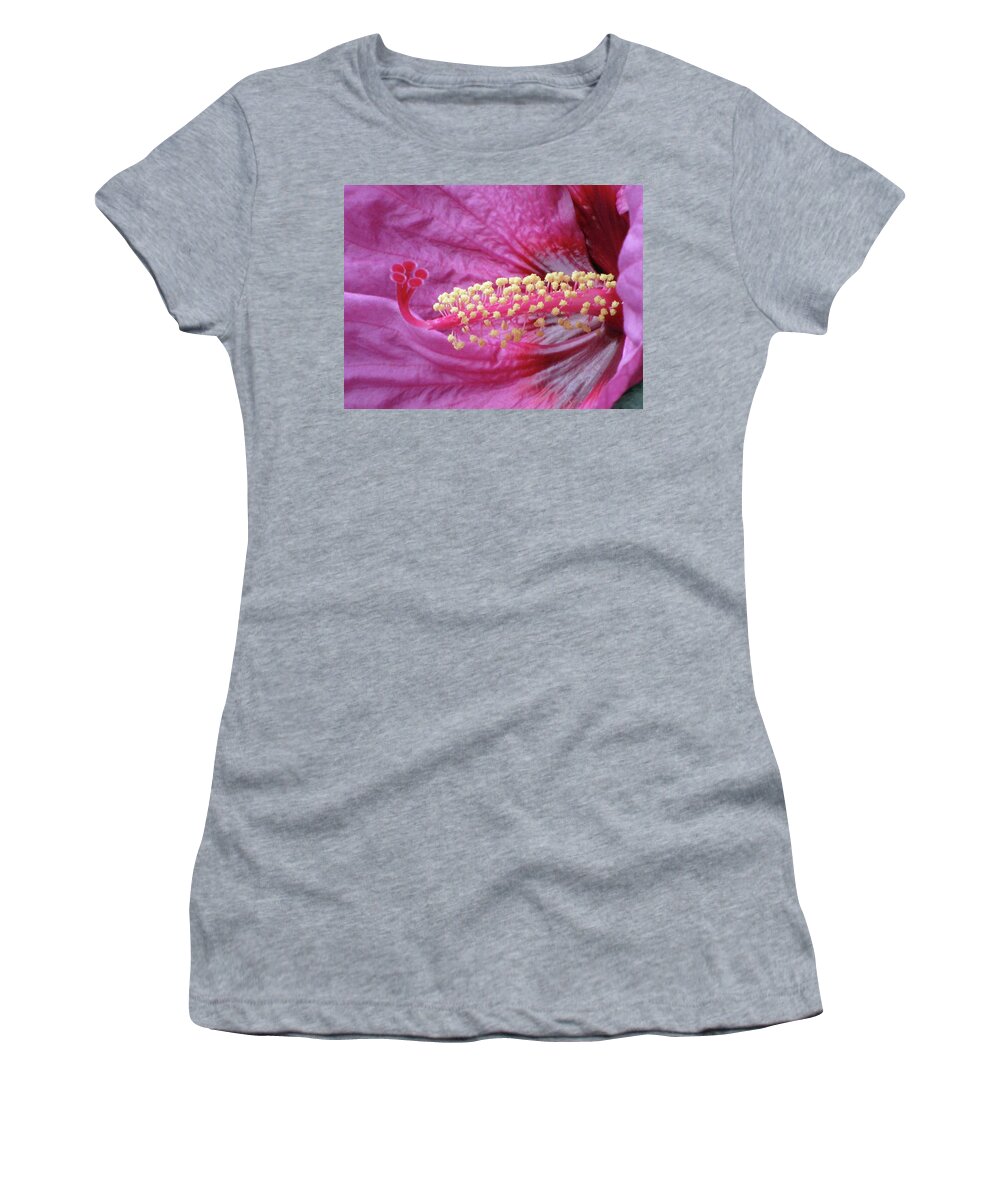 Hibiscus Women's T-Shirt featuring the photograph Hibiscus - Berry Awesome 02 by Pamela Critchlow
