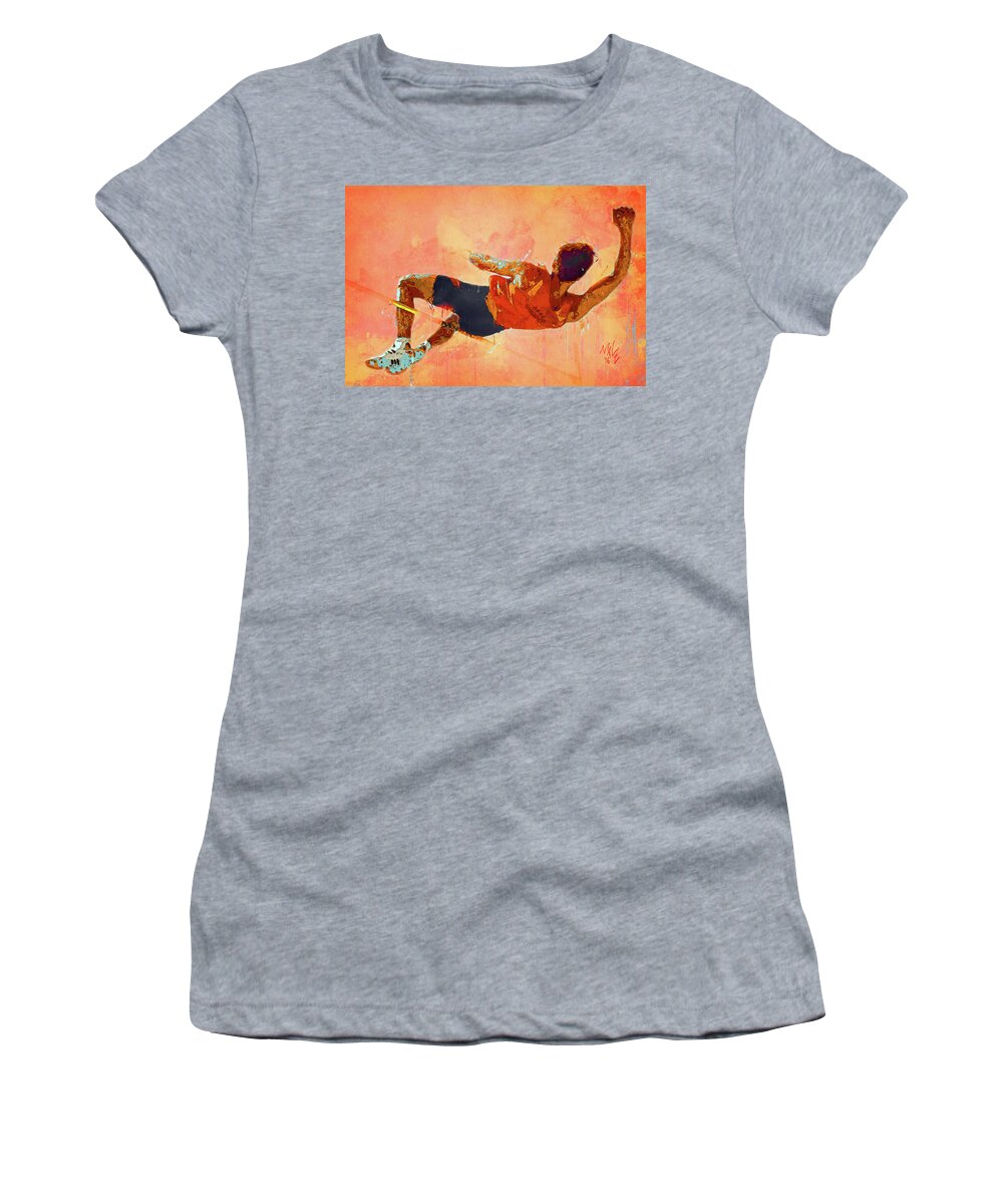 Acrylics Women's T-Shirt featuring the digital art High Jumper by Mal-Z