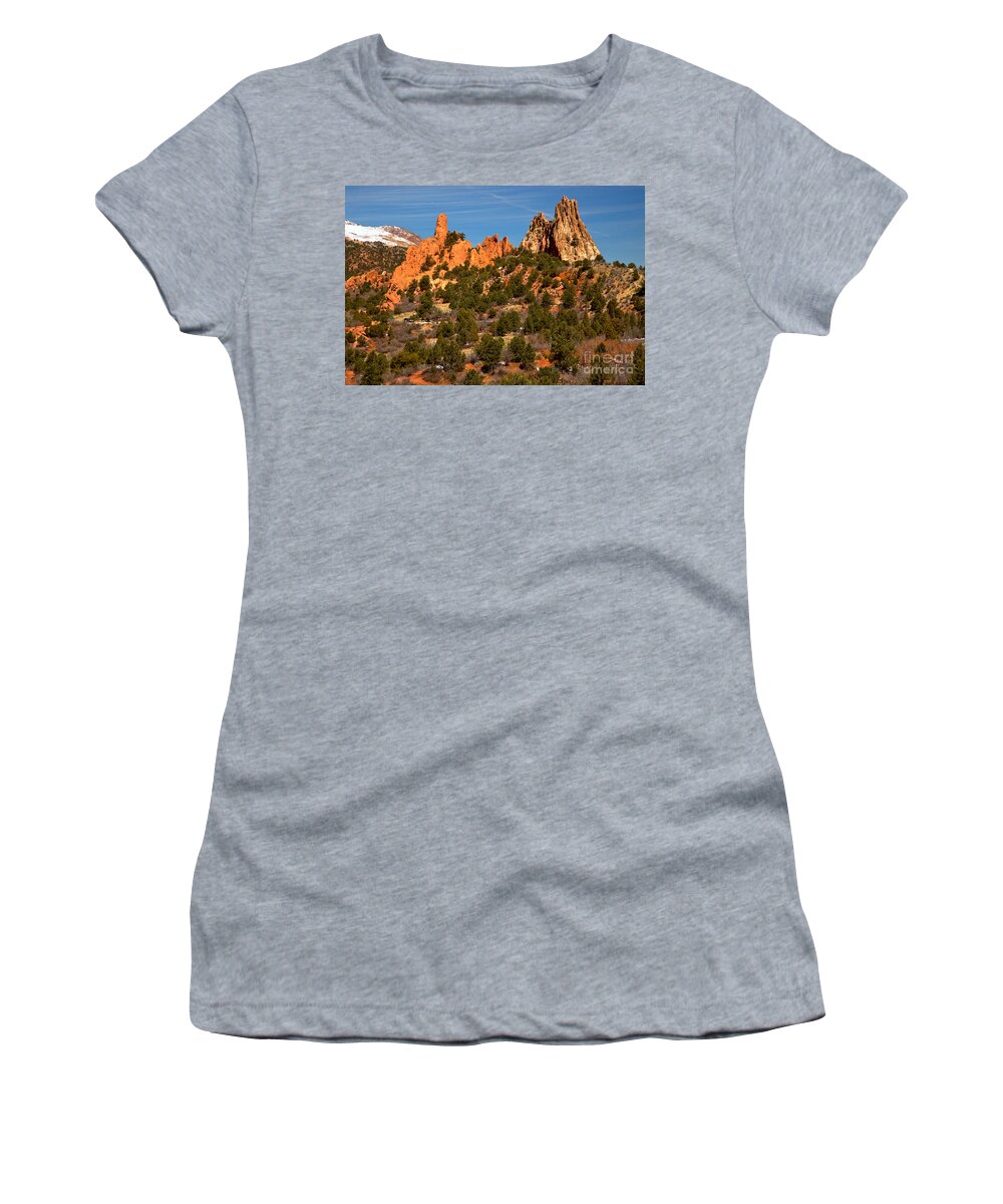  Women's T-Shirt featuring the photograph High Point Rock Towers by Adam Jewell