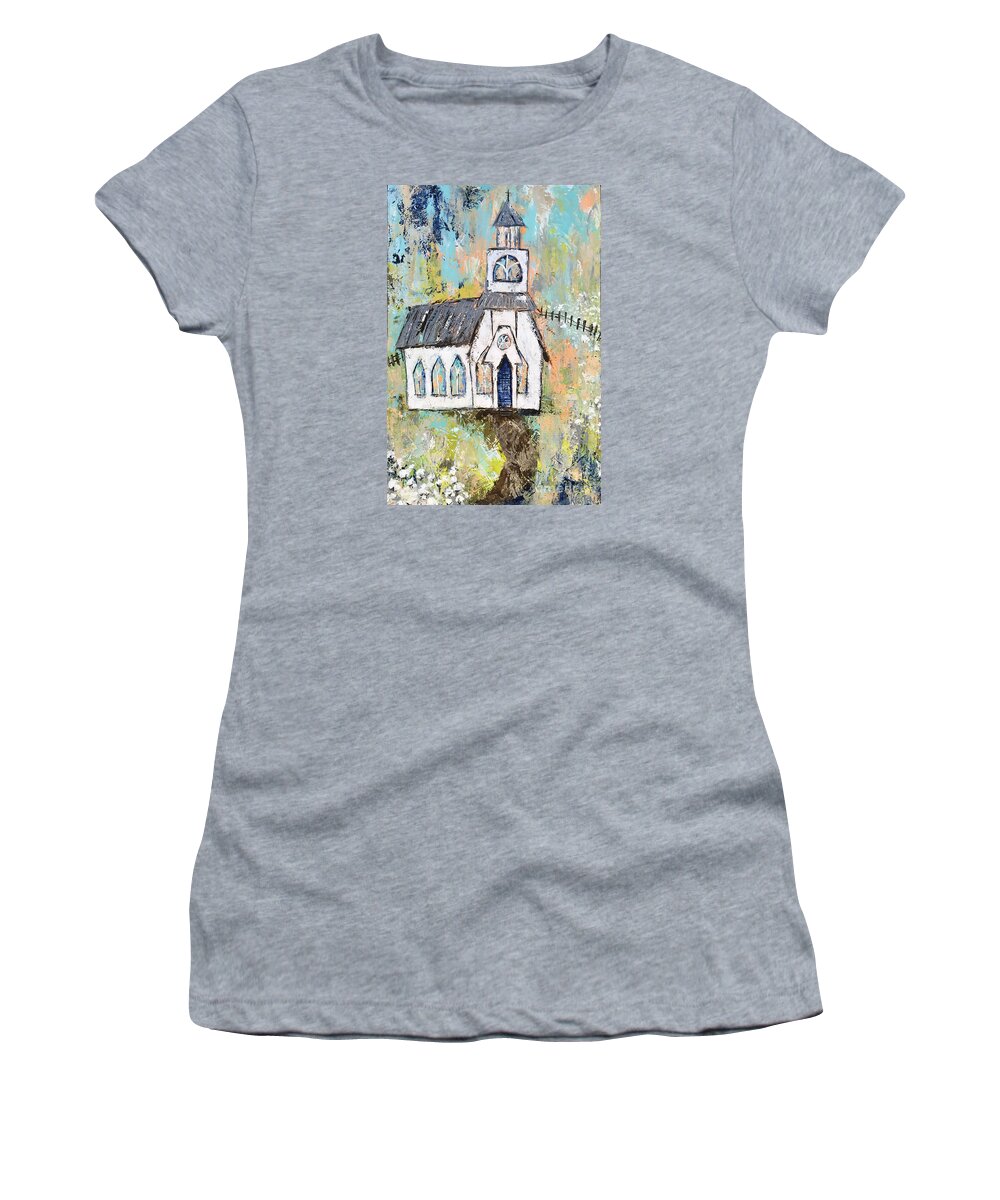 Church Women's T-Shirt featuring the painting His Purpose Will Prevail by Kirsten Koza Reed