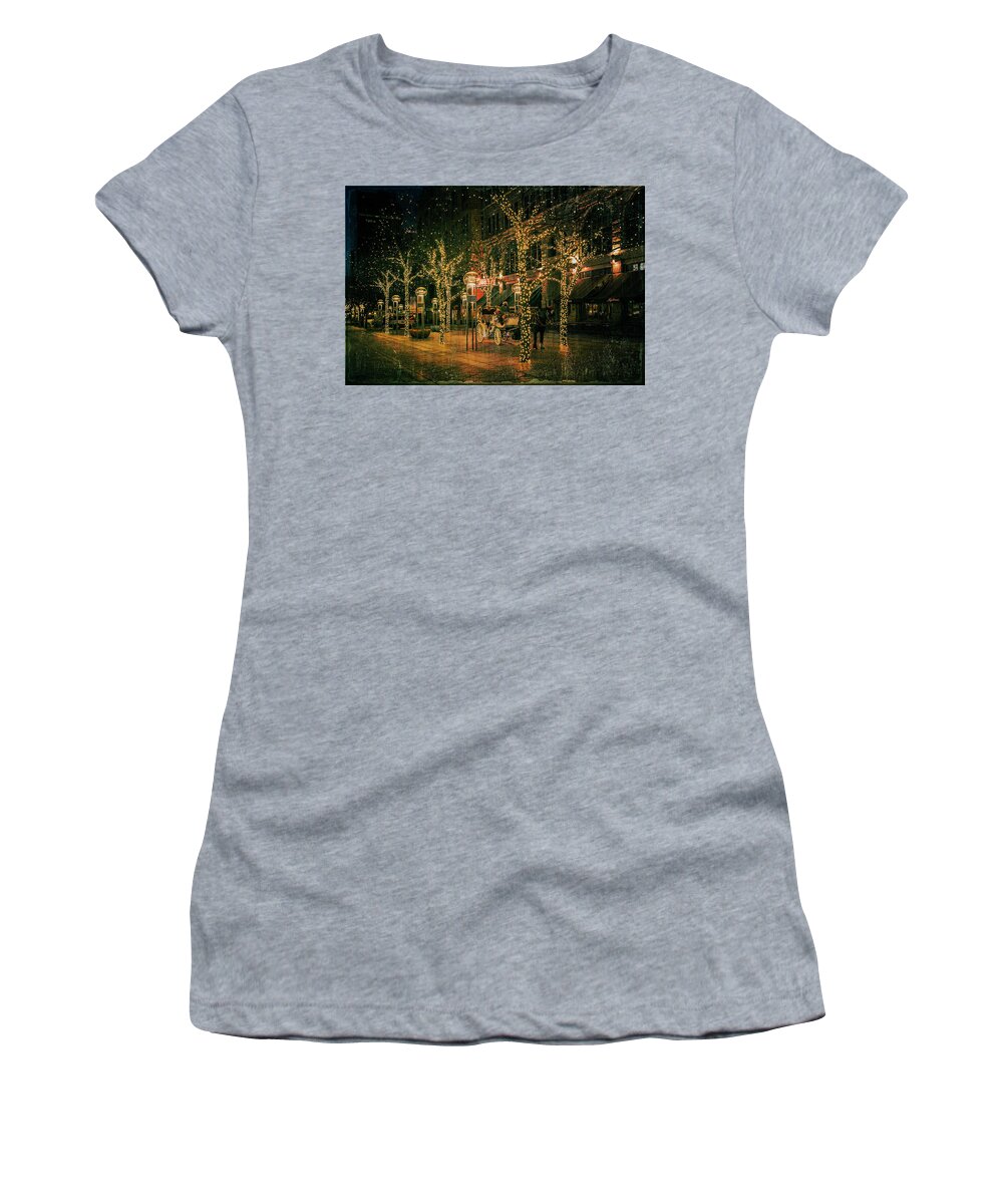 Downtown Denver Women's T-Shirt featuring the photograph Holiday Handsome Cab by Kristal Kraft