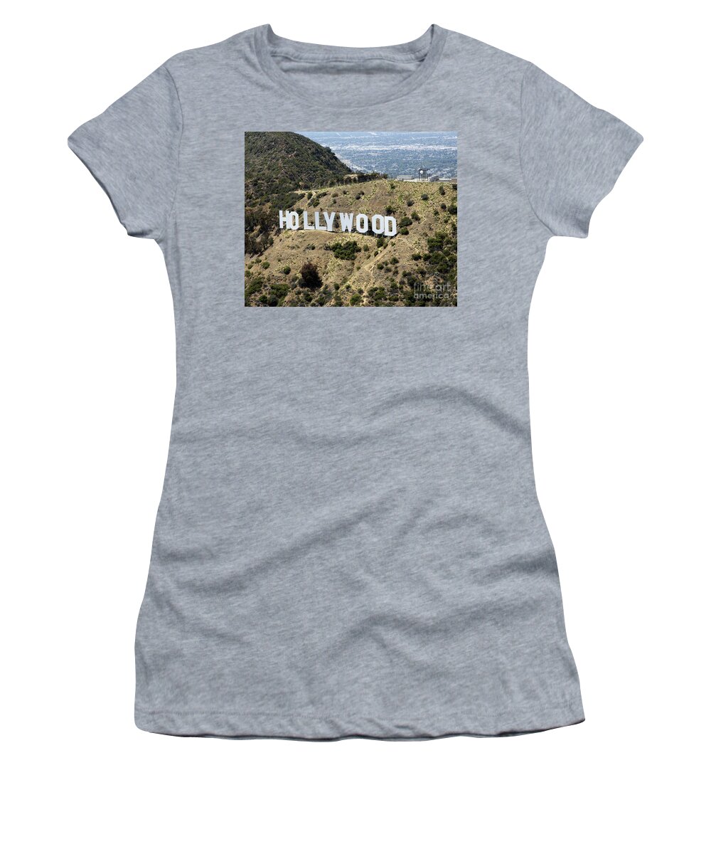 Hollywood Women's T-Shirt featuring the painting Hollywood Sign by Mindy Sommers