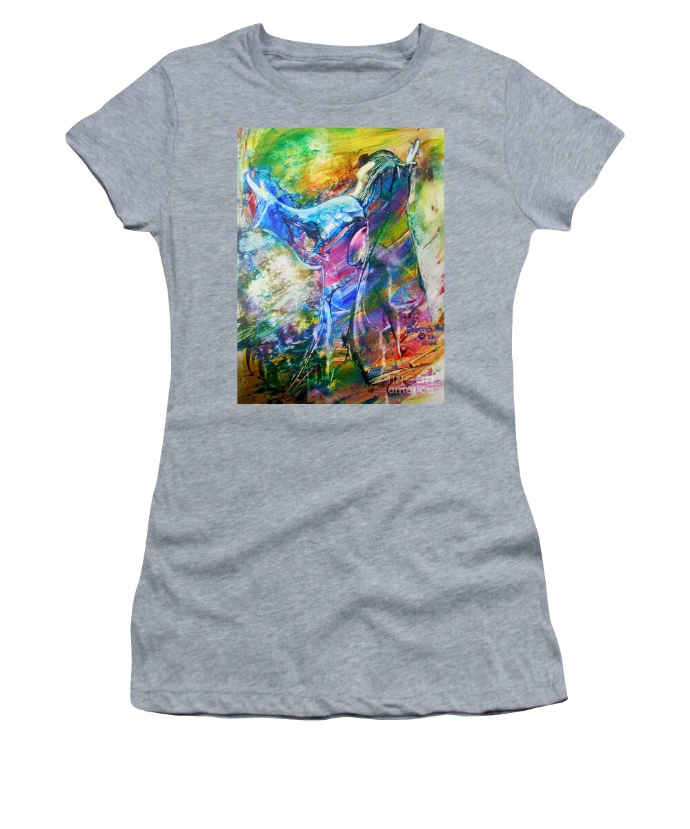 Surrender Women's T-Shirt featuring the painting Holy Surrender by Deborah Nell