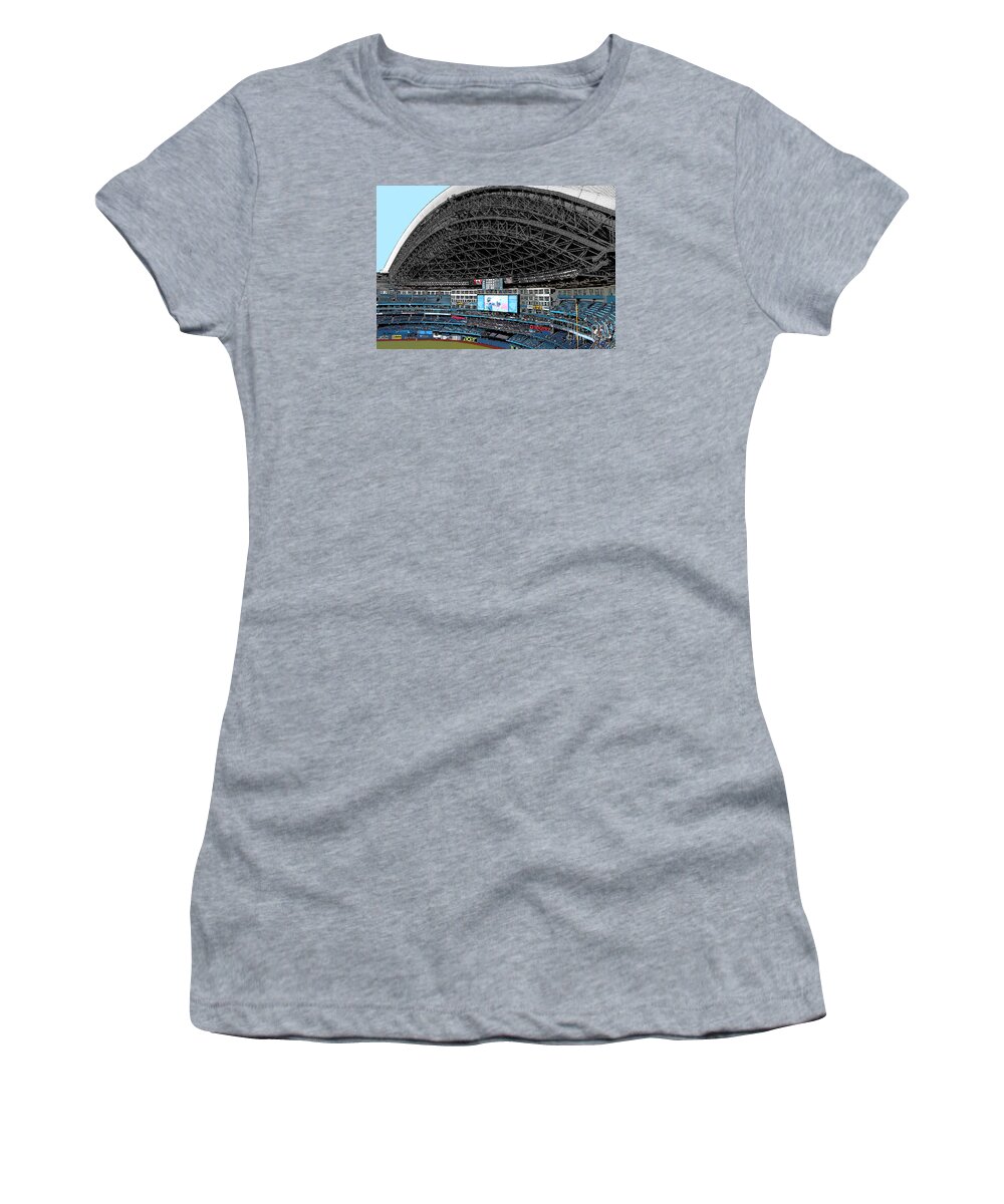 Toronto Women's T-Shirt featuring the photograph Home of the Toronto Blue Jays_ Roger's Centre by Nina Silver