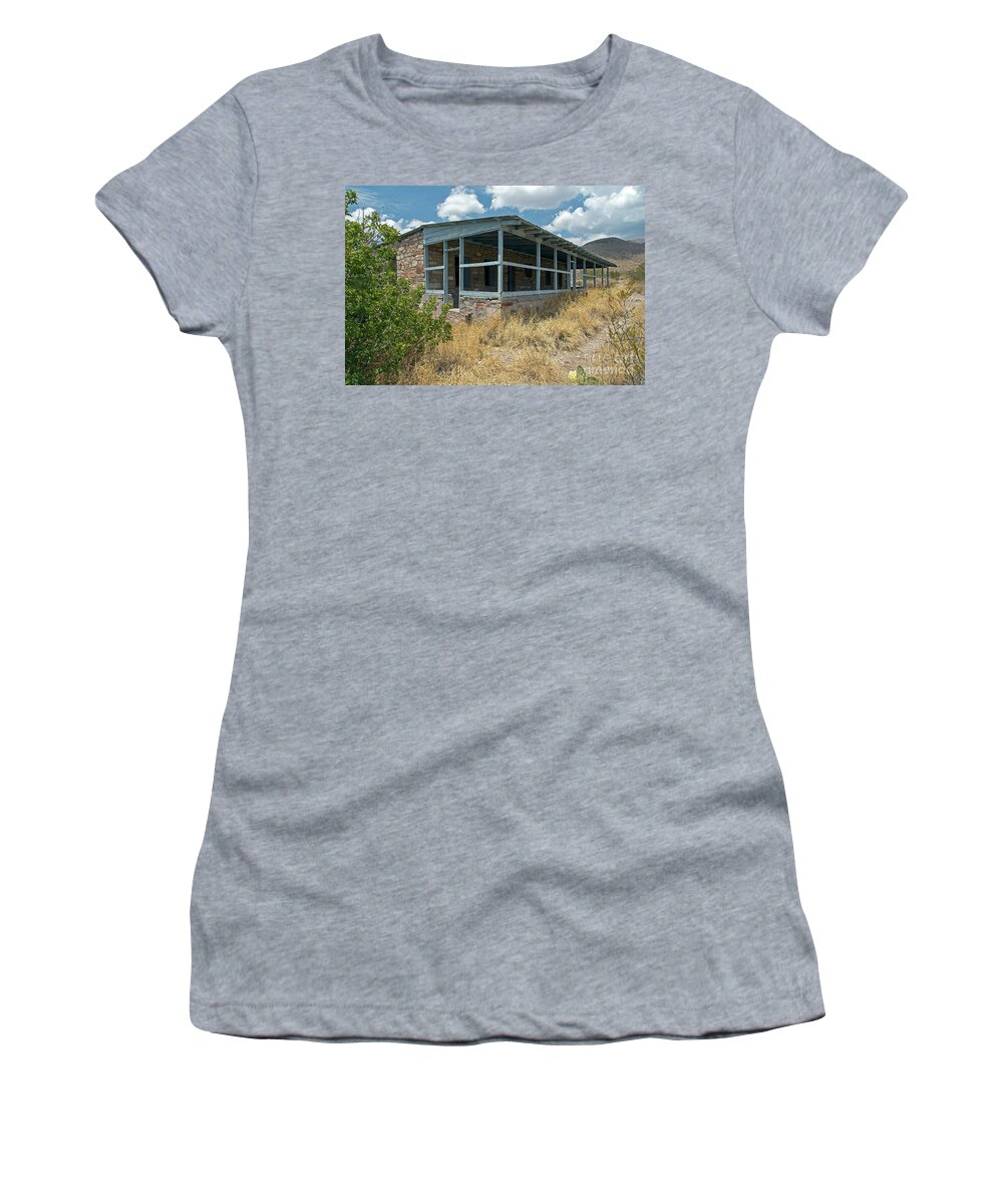 Big Bend National Park Women's T-Shirt featuring the photograph Homer Wilson Blue Creek Ranch House by Fred Stearns